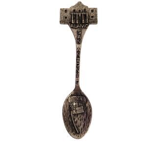 Alamo San Antonio Texas Pewter Collectors Spoon 3" Gish Souvenir